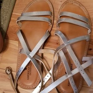 Gold American Eagle Sandals